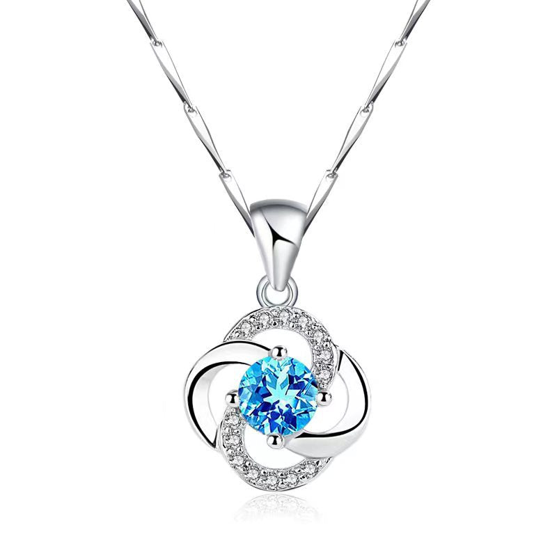 Four Leaf lucky necklace women sterling silver