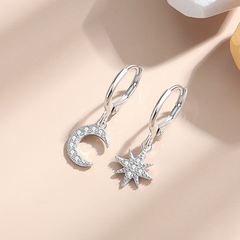 Hoop Moon Star Earrings