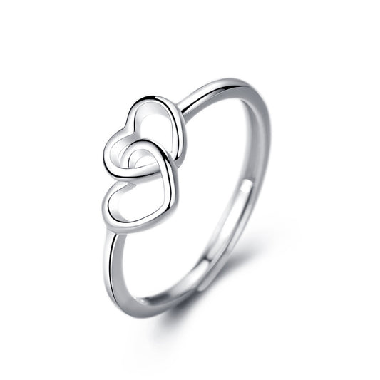 Adjustable Double Heart Ring