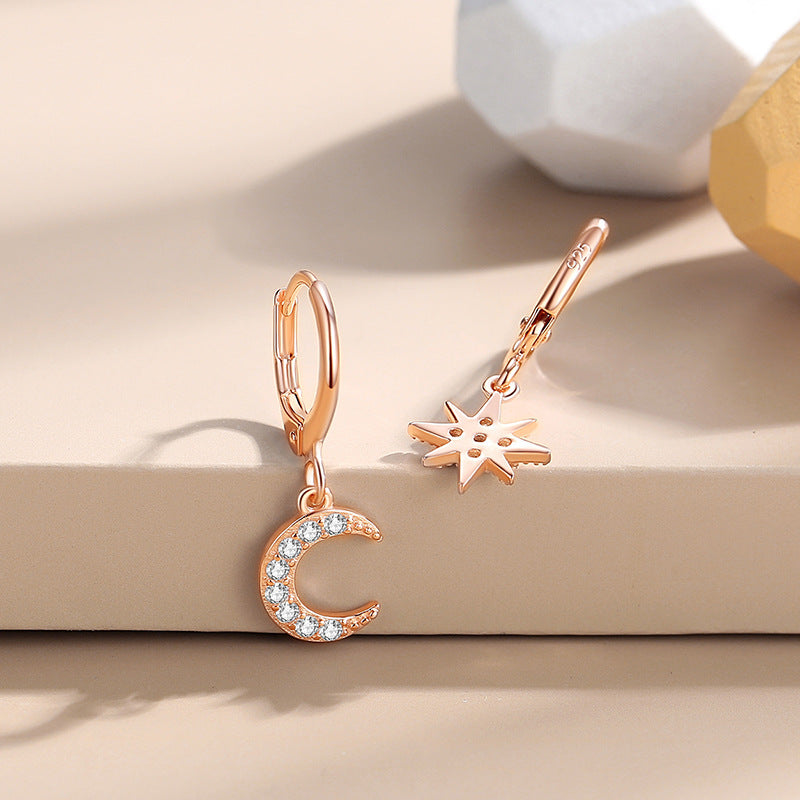 Hoop Moon Star Earrings