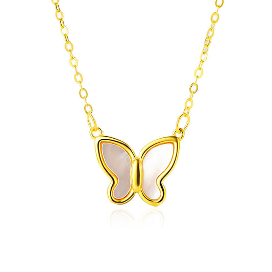 Butterfly Necklace Silver Gold Plated