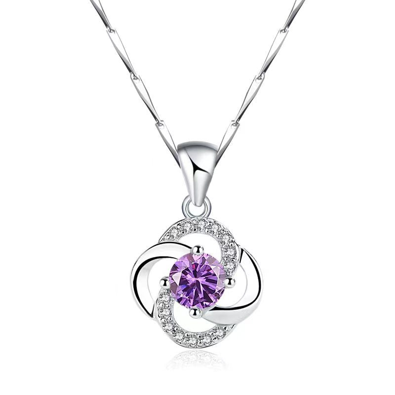 Four Leaf lucky necklace women sterling silver