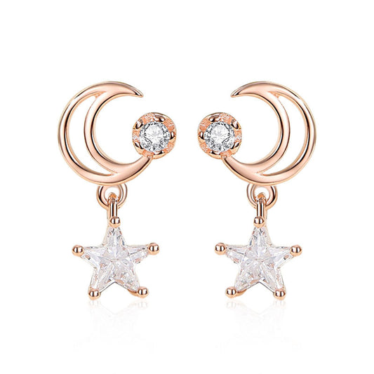 Moon Star Stud Earrings