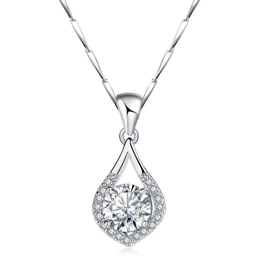 Women Teardrop Necklace Sterling Silver