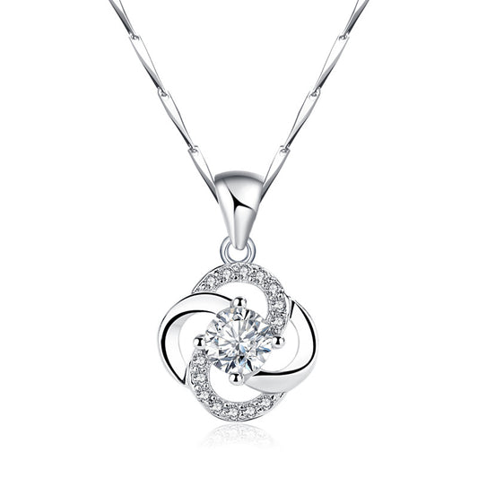 Four Leaf lucky necklace women sterling silver